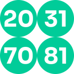 20 - 31 - 70 - 81