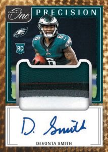 PRECISION ROOKIE PATCH AUTOS GOLD VINYL, DeVonta Smith