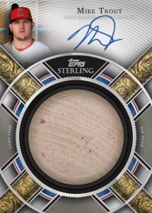 Sterling Autographed Bat Knob Card, Mike Trout