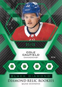 DIAMOND RELIC ROOKIES Quad Diamond Emerald Parallel, Cole Caufield