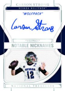 2022 Panini National Treasures Collegiate Hobby Football- NOTABLE NICKNAMES, Carson Strong