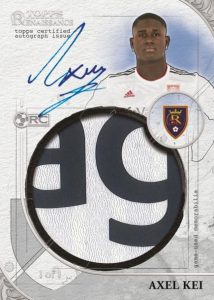 2022 Topps MLS Renaissance Soccer- Rookie Renaissance Autographed Jumbo Patch, Axel Kei