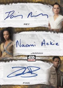 2022 Topps Star Wars Galaxy Chrome - Triple Autograph SuperFractor, Rey, Jannah, Finn