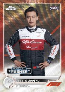 2022 Topps F1 Chrome Racing - F1 Freshest Base Card Red Wave, Zhou GuanYu