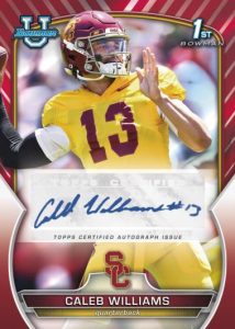 Bowman Chrome Prospect Autograph Variation – Red Refractor, Caleb Williams