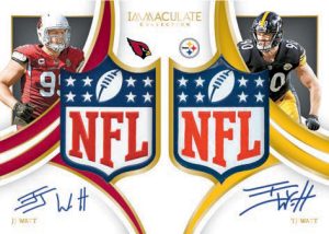 IMMACULATE DUAL NFL SHIELD SIGNATURES, JJ Watt & TJ Watt