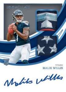2022 Panini Immaculate Football - IMMACULATE SIGNATURE PATCHES ROOKIE PLATINUM, Malik Willis