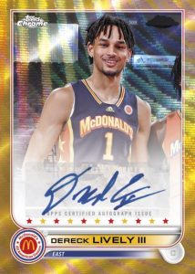 Chrome Autograph Gold Wave Parallel, Dereck Lively III