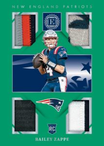 ROOKIE QUAD MEMORABILIA EMERALD, Bailey Zappe