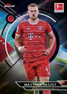 2022 23 Topps Finest Bundesliga Soccer Base Card –Black Wave Refractor Parallel Matthijs De Ligt