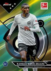 2022 23 Topps Finest Bundesliga Soccer Base Card –Gold Refractor Parallel Randal Kolo Muani