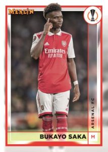 2022-23 Topps UEFA Club Competitions Merlin Chrome Soccer - Base Card, Bukayo Saka