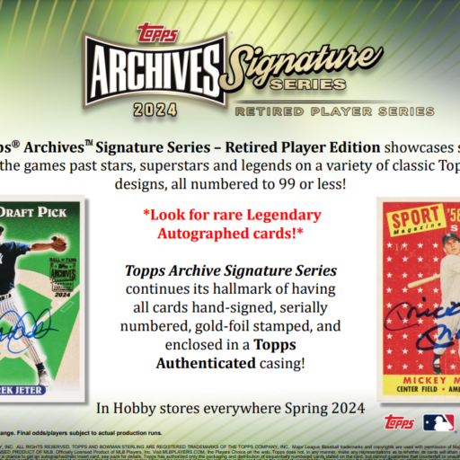 2024 Topps Archives Signature Series Retired Player Edition Baseball
