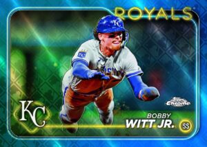 2024 Topps Chrome Logofractor Edition Baseball Bobby Witt Jr Blue Card – 2024 Topps Chrome Baseball Logofractor Edition