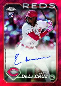 2024 Topps Chrome Logofractor Edition Baseball Elly De La Cruz Red Rookie Autograph 1 Card – 2024 Topps Chrome Baseball Logofractor Edition