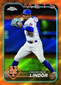 2024 Topps Chrome Logofractor Edition Baseball Francisco Lindor Orange Card – 2024 Topps Chrome Baseball Logofractor Edition