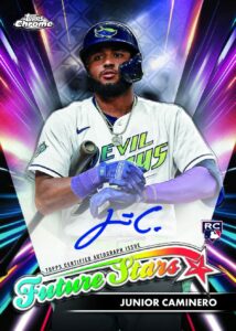 2024 Topps Chrome Logofractor Edition Baseball Junior Caminero Future Stars Autograph Card – 2024 Topps Chrome Baseball Logofractor Edition