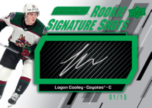 Logan Cooley Rookie Signature Shots Card – 2023-24 Upper Deck Engrained Hockey