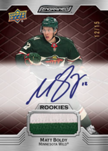Matt Boldy Rookie Patch Autograph Card – 2023-24 Upper Deck Engrained Hockey