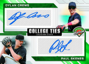 2024 Panini Prospect Edition Baseball College Ties Dual Autographs Skenes Crews Card – 2024 Panini Prospect Edition Baseball