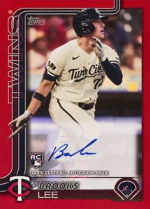 2025 Topps Series 1 Baseball Brooks Lee Flagship Real One Autograph Red Card – 2025 Topps Series 1 Baseball Jumbo