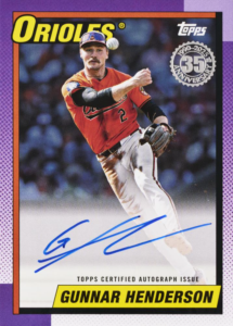 2025 Topps Series 1 Baseball Gunnar Henderson 1990 Autograph Card – 2025 Topps Series 1 Baseball Jumbo