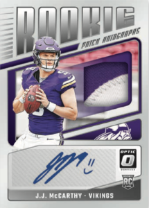 2024 Donruss Optic Football Rookie Patch Autograph JJ McCarthy