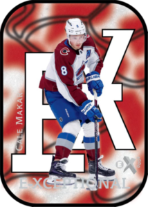 Cale Makar E Xceptional Card – 2023-24 Upper Deck Skybox E-X 2000 Hockey