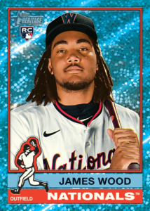 2025 Topps Heritage Baseball – 2025 Topps Heritage Baseball James Wood Rookie Base Chrome Varitatoin Light Blue Sparkle (Baseball)