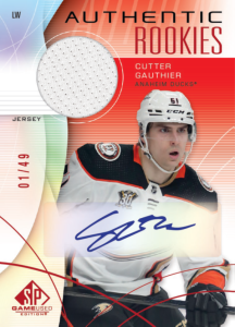 Authentic Rookies Cutter Gauthier Card – 2024-25 Upper Deck SP Game Used Hockey