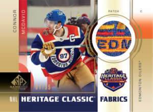 Connor McDavid Heritage Classics Fabrics Card – 2024-25 Upper Deck SP Game Used Hockey
