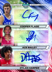 2024 25 Bowman University Best Basketball Flagg Bailey Harper Triple Autograph