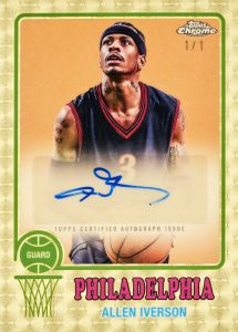Allen Iverson 1973 Autograph Superfractor Card – 2024-25 Topps Chrome Basketball