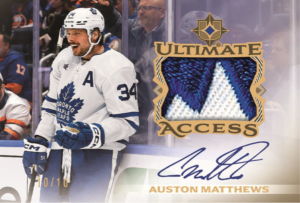 Auston Matthews Ultimate Access Patch Auto Card – 2023-24 Upper Deck Ultimate Collection Hockey