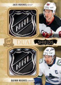 Jack Hughes Quinn Hughes Dual Shields Card – 2023-24 Upper Deck The Cup Hockey