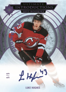 Luke Hughes Ultimate Introductions Autograph Card – 2023-24 Upper Deck Ultimate Collection Hockey
