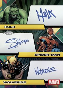 Hulk Spiderman Wolverine Facsimile Triple Autograph Card – 2025 Topps Marvel Comics Chrome