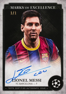 Lionel Messi Marks of Excellence Autograph Card – 2024-25 Topps Finest UEFA Club Competitions Soccer