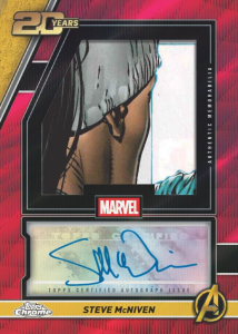New Avengers Autograph Relic Steve McNiven Card – 2025 Topps Marvel Comics Chrome