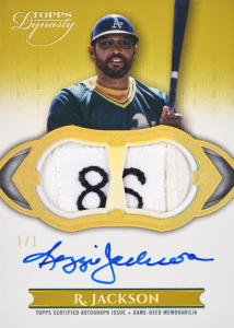 Reggie Jackson Dual Relic Autograph Card – 2024 Topps Dynasty Baseball