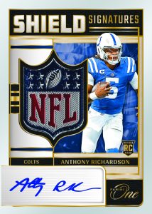 2024 Panini ONE Football Autograph Relic Shield Anthony Richardson Card –