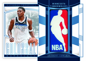 Anthony Edwards Colossal Materials Logoman Card – 2024-25 National Treasures Basketball