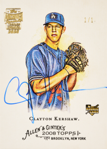 Clayton Kershaw Autograph Card – 2025 Topps Archives Signatures Series Baseball