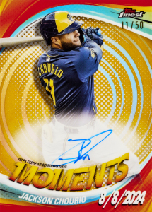 Jackson Chourio Finest Moments Gold Autograph Card – 2025 Topps Finest Baseball