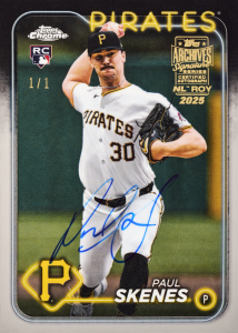 Paul Skenes Autograph Card – 2025 Topps Archives Signatures Series Baseball