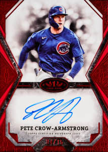 Pete Crow Armstrong Red Autograph Card – 2025 Topps Tier One Baseball