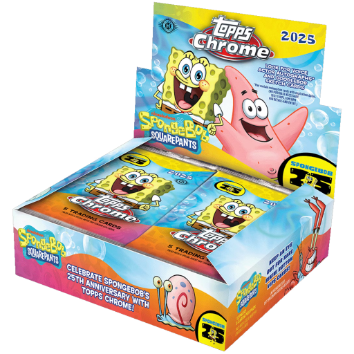 2025 Topps Chrome Spongebob 25th Anniversary Hobby Box Card –