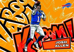 josh allen kaboom gold horizontal Card –