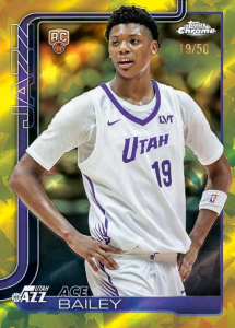 Ace Bailey Base Sapphire Gold - 2025-26 Topps Chrome Basketball Sapphire