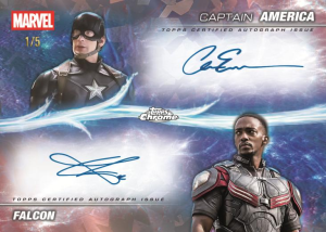 Falcon Captain America Dual Auto Red - 2025 Topps Marvel Studios Chrome Sapphire